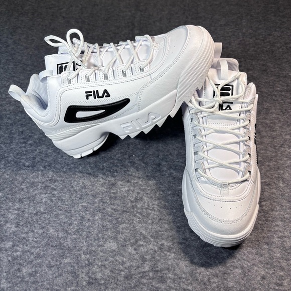 Fila Disruptor II Premium White and Black Sneakers - Picture 8 of 16